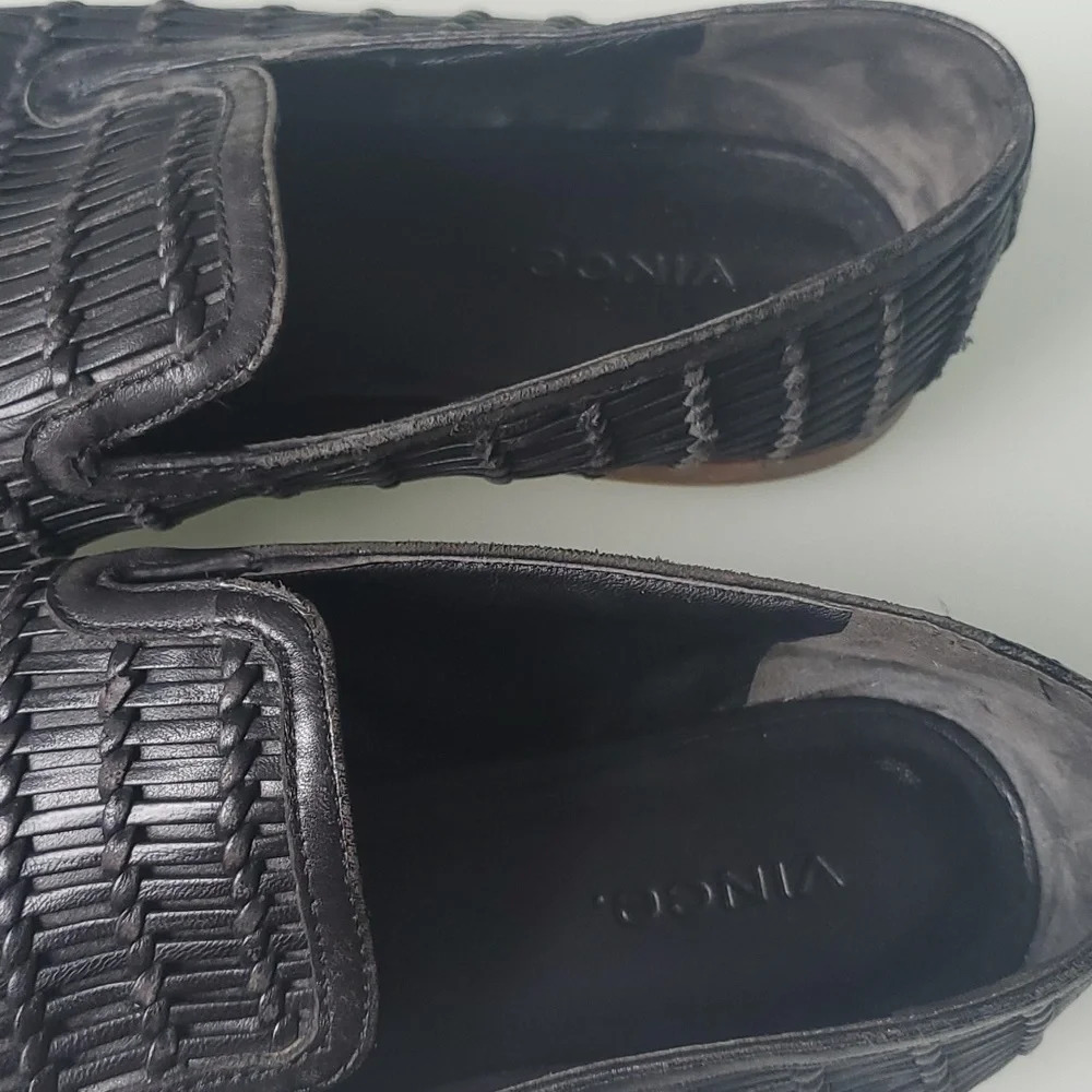Vince Black Leather Women's Size 7.5 - Picture 3 of 5